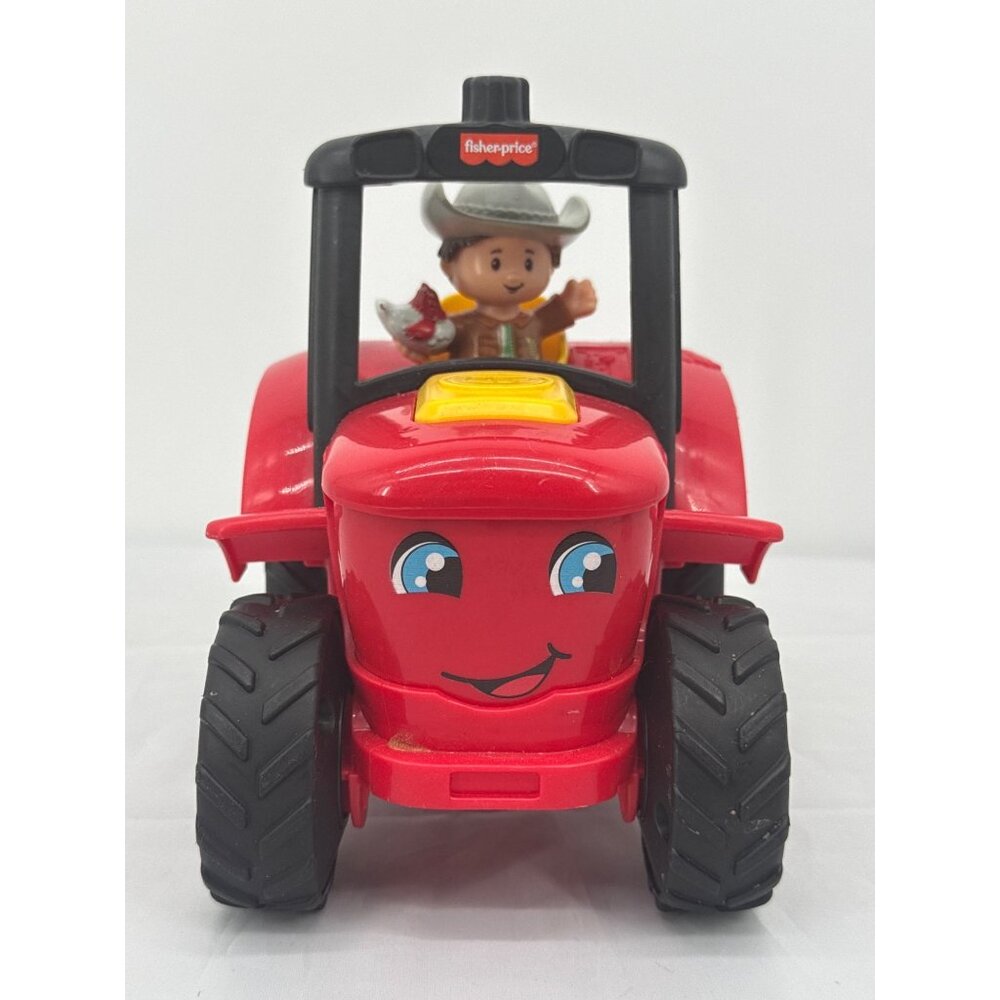 Fisher Price Little People Caring for Animals Red Musical Farm Tractor & Farmer
